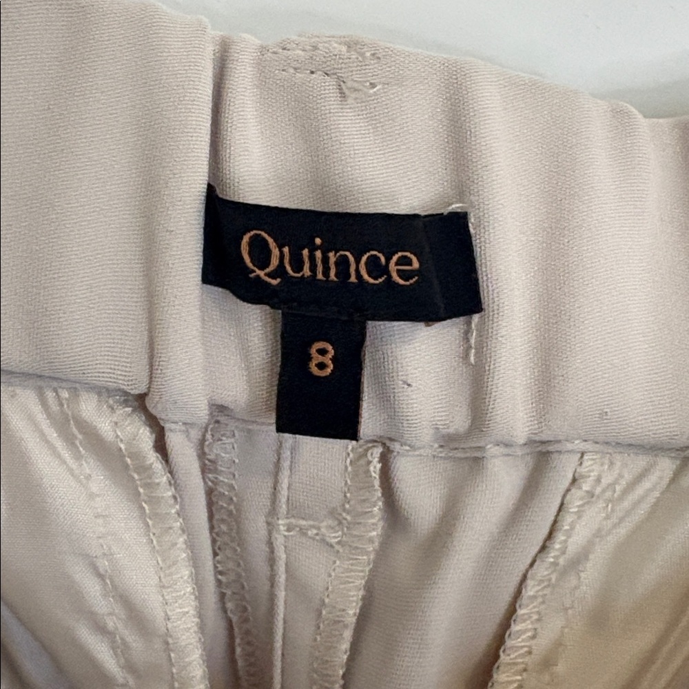Quince Stretch Crepe Pleated Wide Leg Pant in Sand Tall Inseam Size 8 - Picture 4 of 14